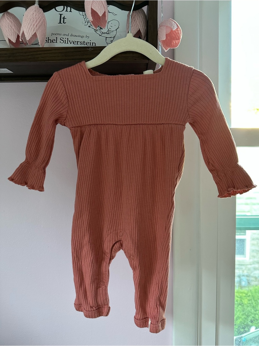Burt’s Bees Ribbed Pink One-Piece Romper